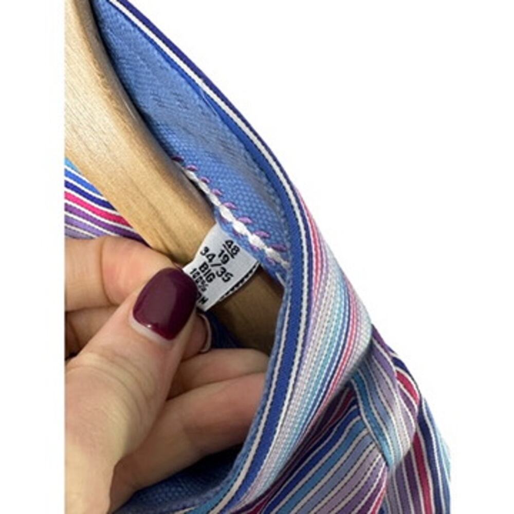 Robert Graham Multi-Color Pinstripe Button-Down Shirt Men's 48 19 34/35 BIG - Picture 5 of 7